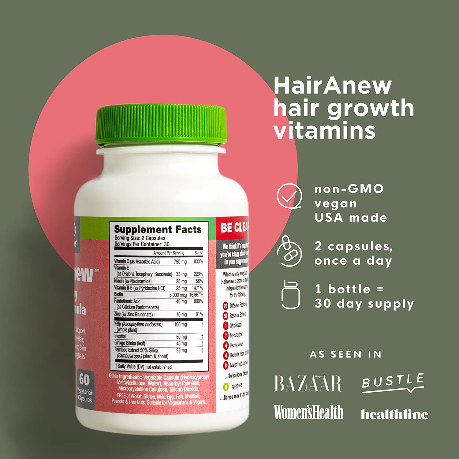 Naturenetics HairAnew : comprimés faciles à avaler pour la croissance capillaire.