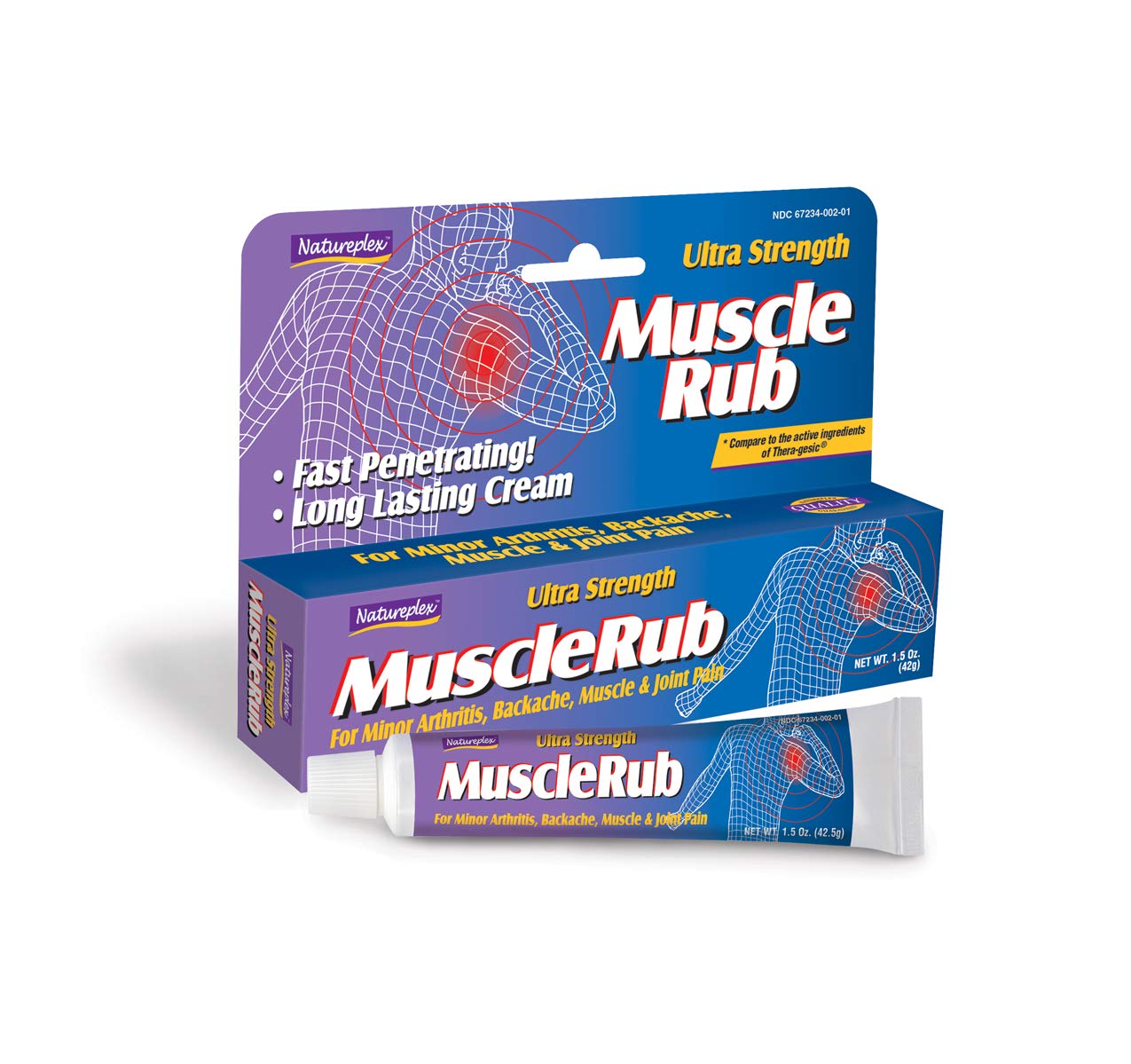 Natureplex Ultra Strength Muscle Rub – crème à longue durée pour muscles et dos.