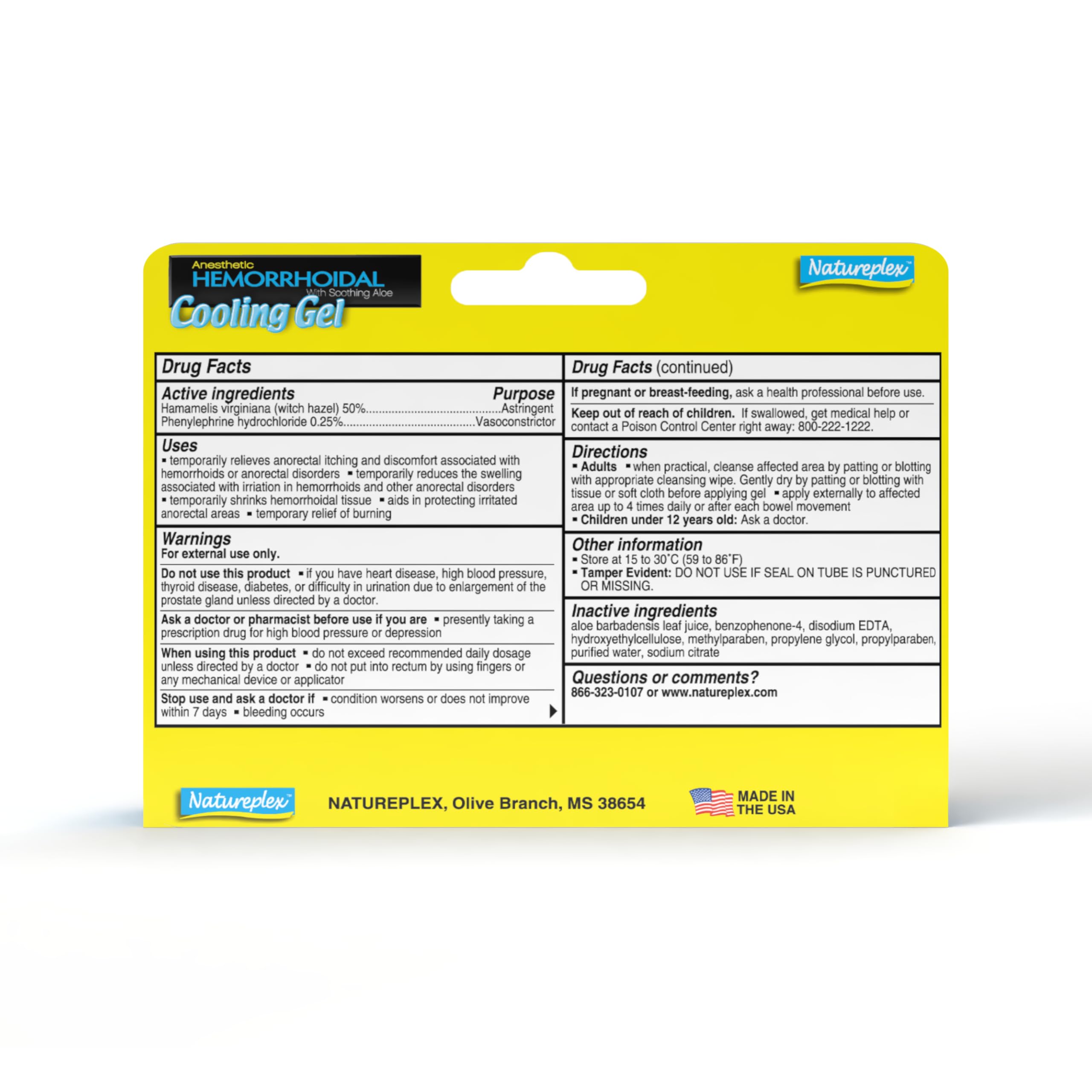Natureplex gel anesthesique hemorroidal aloevera vitaminee soin naturel