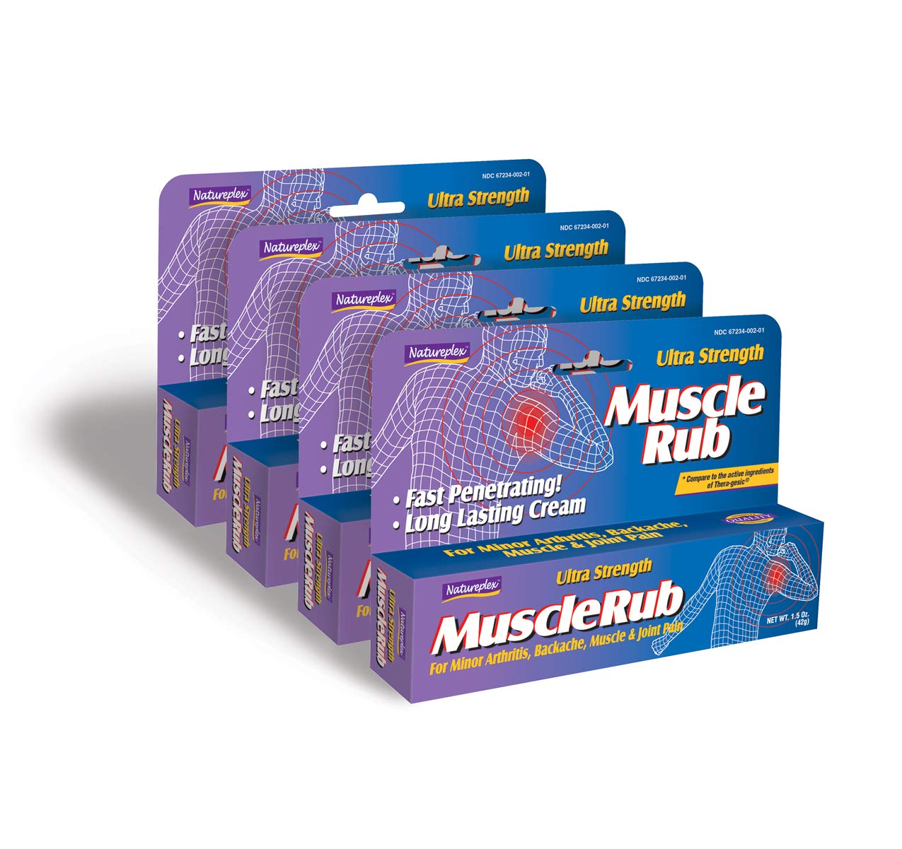 Natureplex Ultra Strength Muscle Rub – pack de 24 pour usage pratique et régulier.