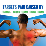 Natureplex Baume Musculaire Ultra Fort, application sur dos; ciblage local des douleurs.