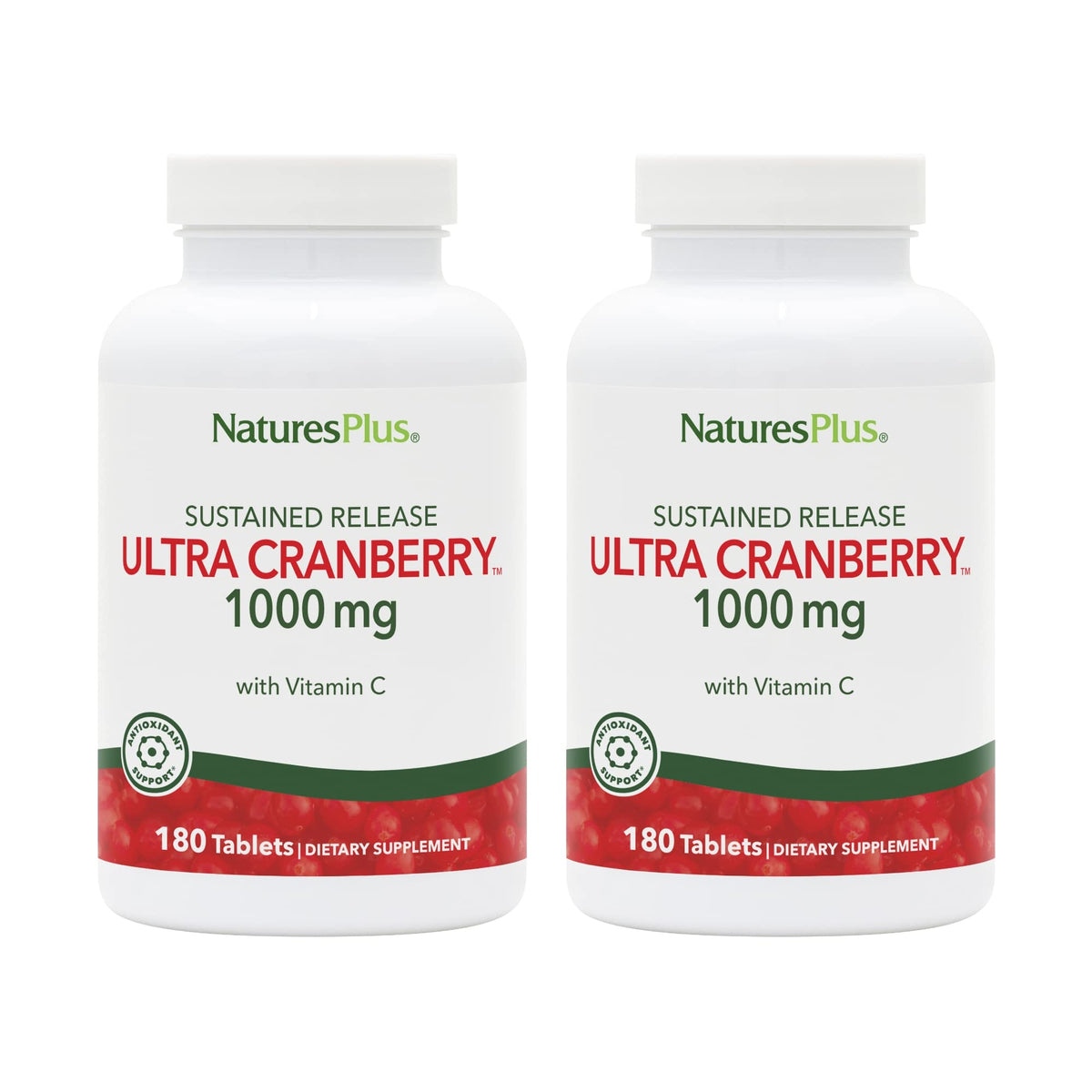 NaturesPlus Ultra Cranberry 1000 - bouteille de gélules à libération prolongée.