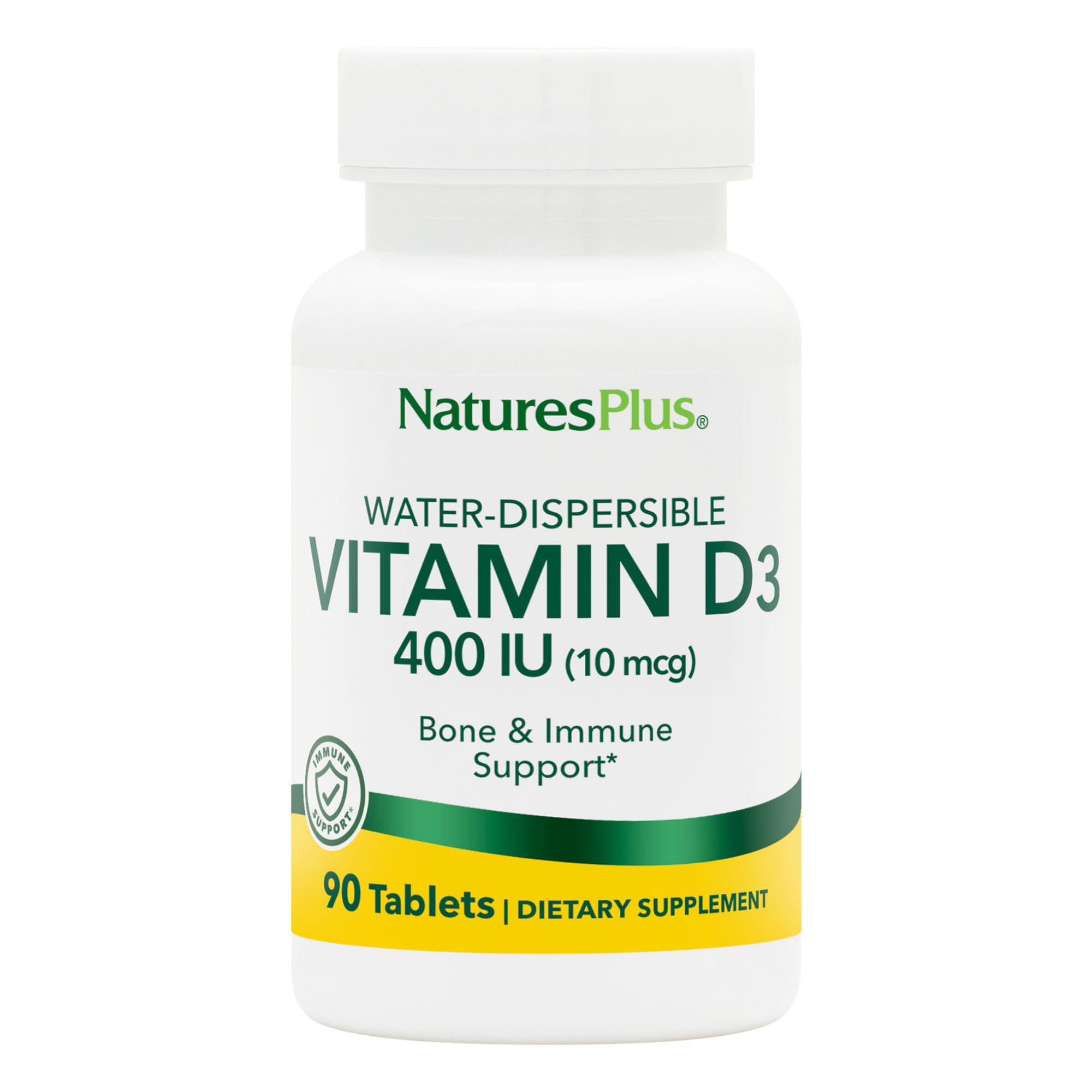 NaturePlus vitamine D3 400 UI, tablettes dispersibles dans l eau, soutien immunitaire potentiel.