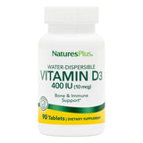 NaturePlus vitamine D3 400 UI, tablettes dispersibles dans l eau, soutien immunitaire potentiel.