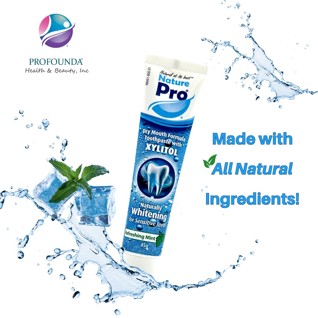NaturePro Dentifrice Bouche Sèche, boîte d emballage attrayante sur salle de bains