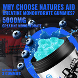 Format facile à emporter: gommes créatine Natures Aid pour entraînement rapide.