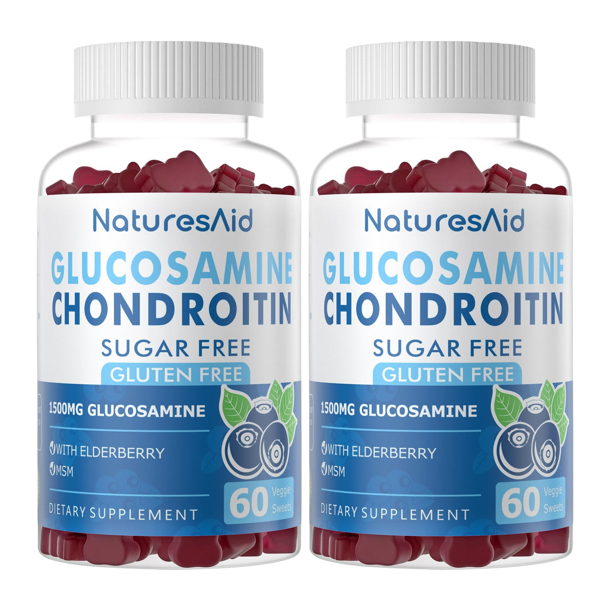 Gommes Natures Aid Glucosamine Chondroitine emballage 2 paquets, pratique.
