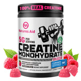 Gommes Creatine Natures Aid, emballage pratique prêt à l’emploi pour prise rapide avant l’entraînement.