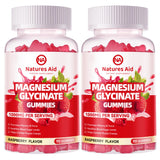 Gommes magnésium glycinate Natures Aid, boite rouge, soutien potentiel au bien-être général.