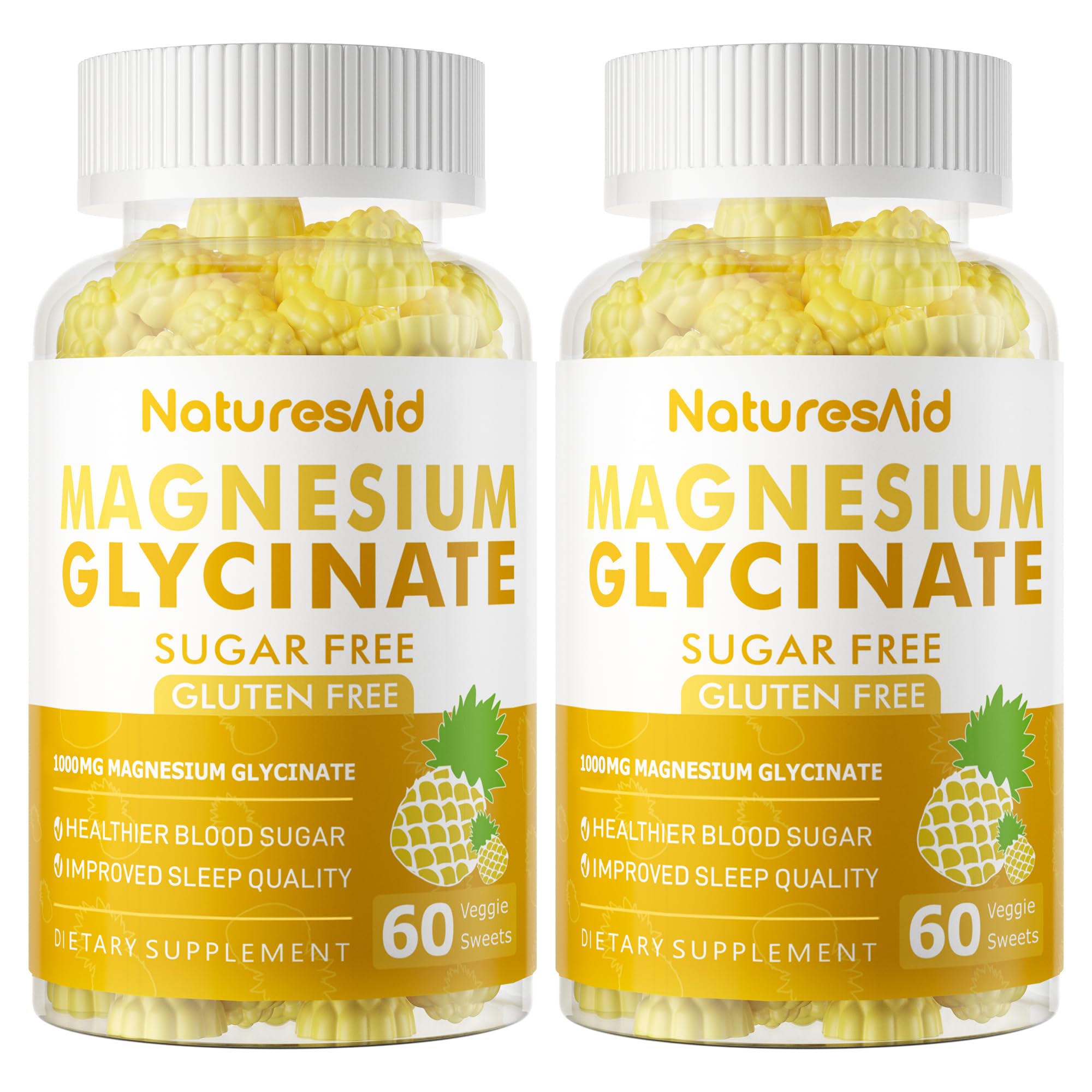 Gommes magnésium glycinate Natures Aid en emballage pratique.