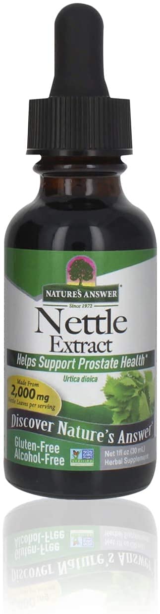 Extrait d'ortie Nature's Answer, bouteille concentrée, usage quotidien pour le bien-être naturel.