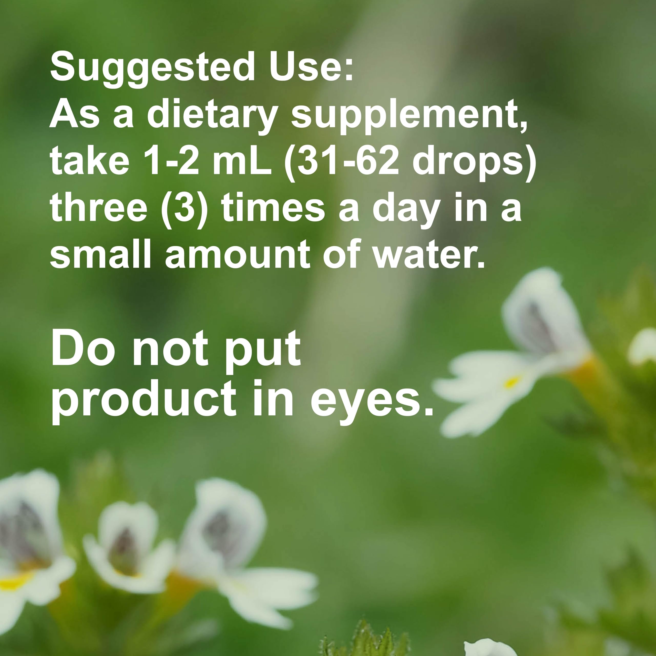 Eyebright Nature's Answer format liquide facile à doser par gouttes.