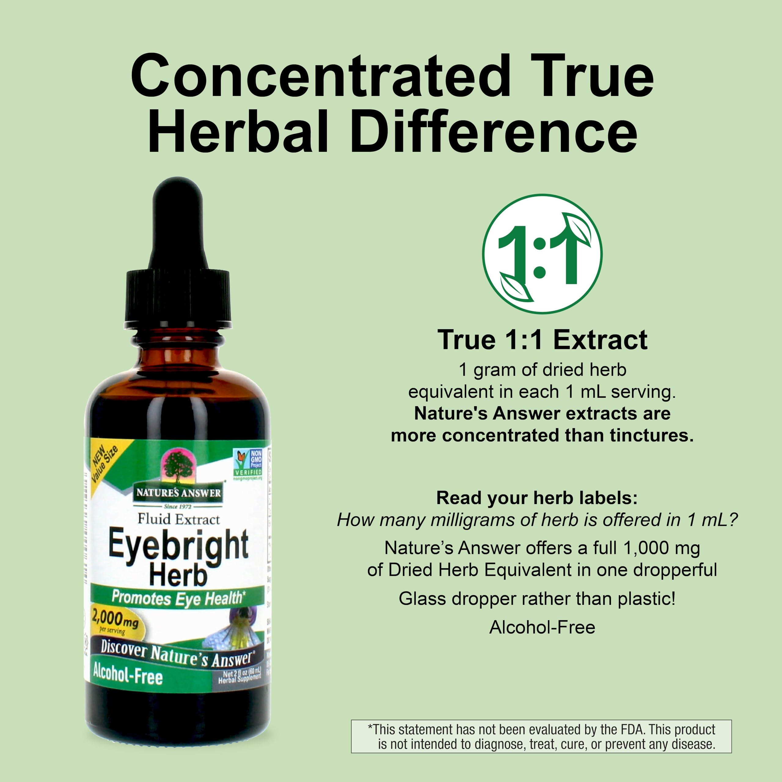 Nature's Answer Eyebright sans gluten et végan pour une routine bien-être.