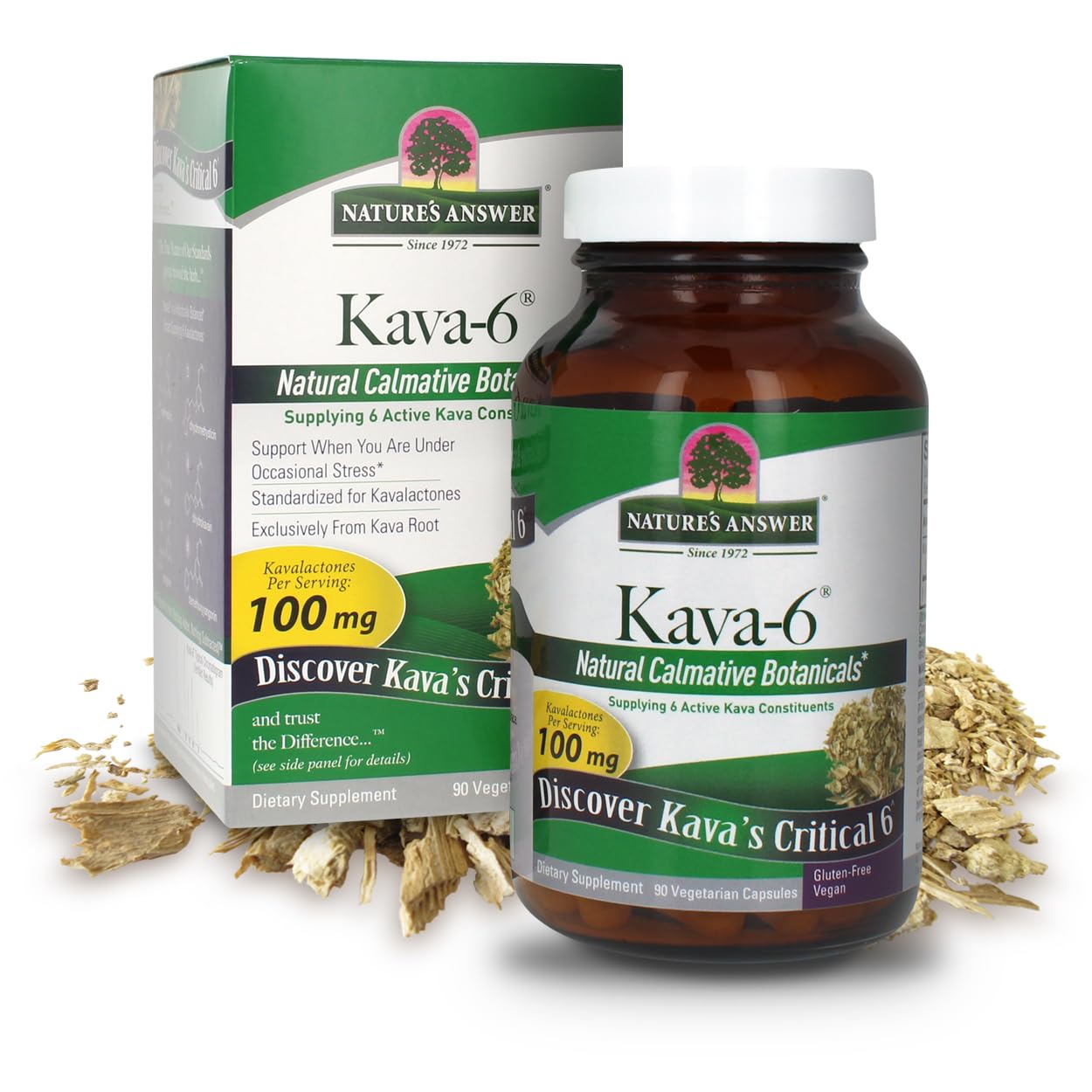 Nature's Answer Kava: gélules en boîte pour un calme quotidien potentiel