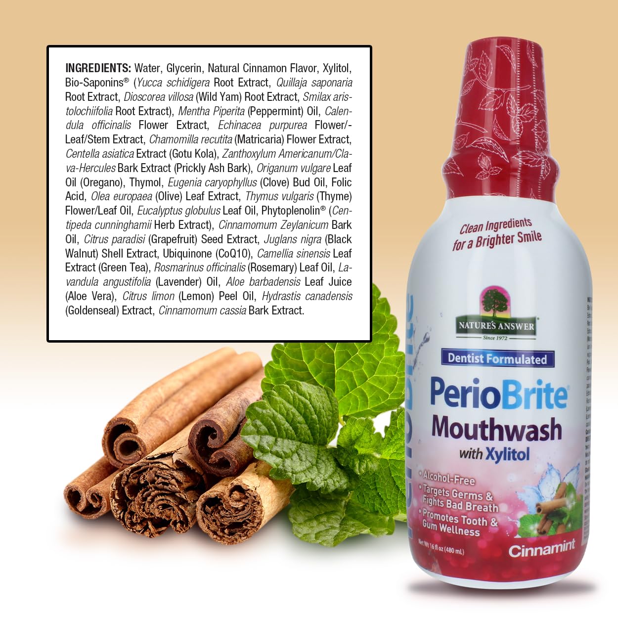 Nature's Answer PerioBrite: haleine fraîche et santé des gencives au quotidien.