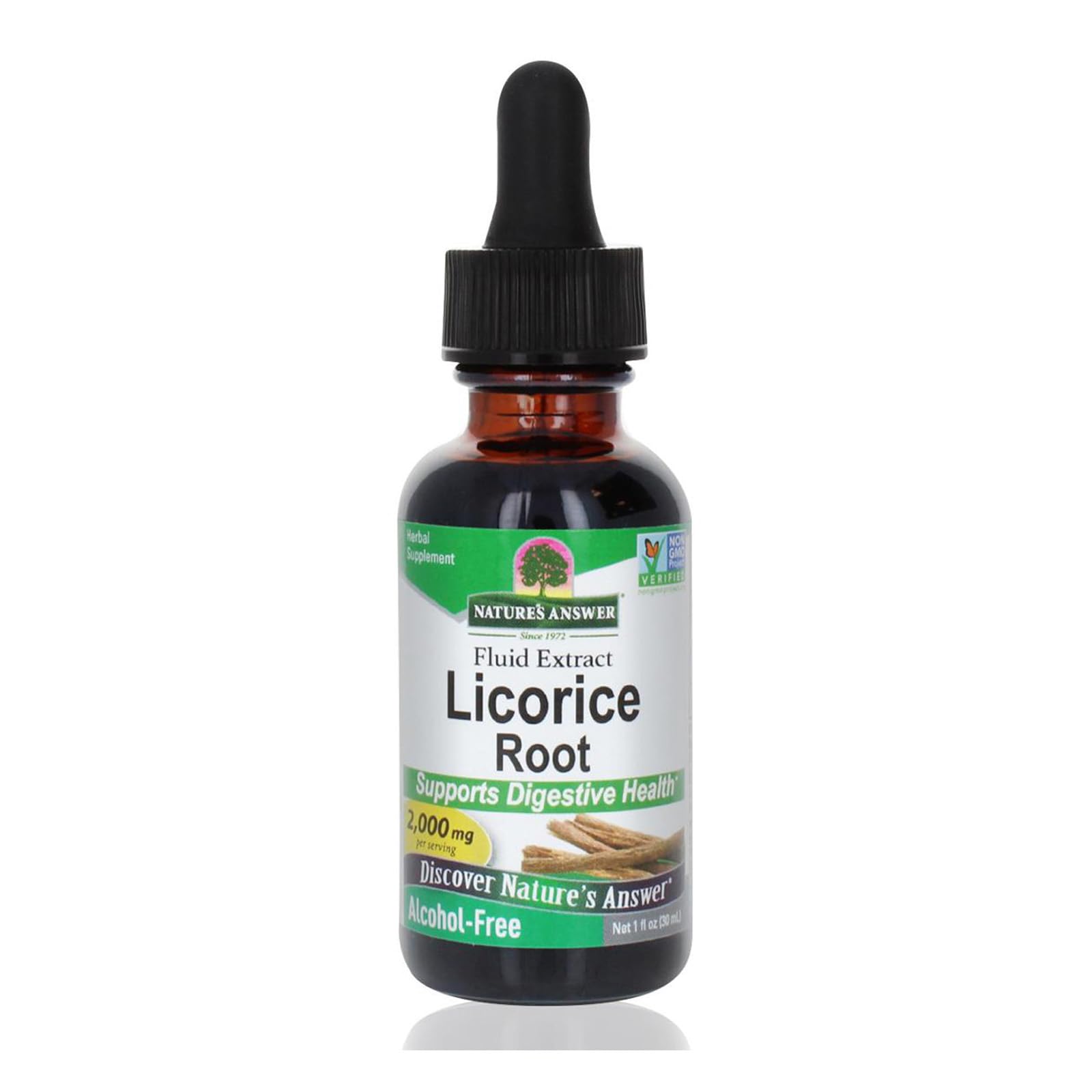 Nature's Answer Extrait Liquide de Réglisse : flacon, soutien potentiel à la digestion et facilité d’utilisation