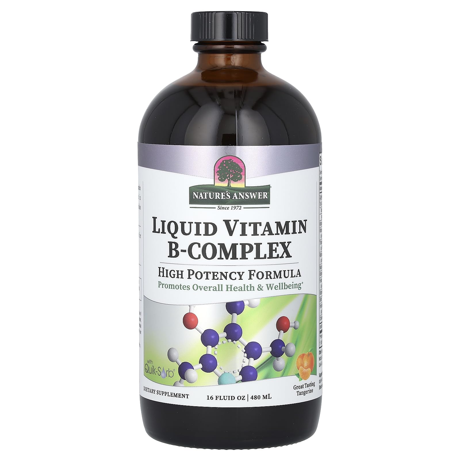Nature's Answer Vitamine B liquide – bouteille, énergie naturelle et absorption rapide.