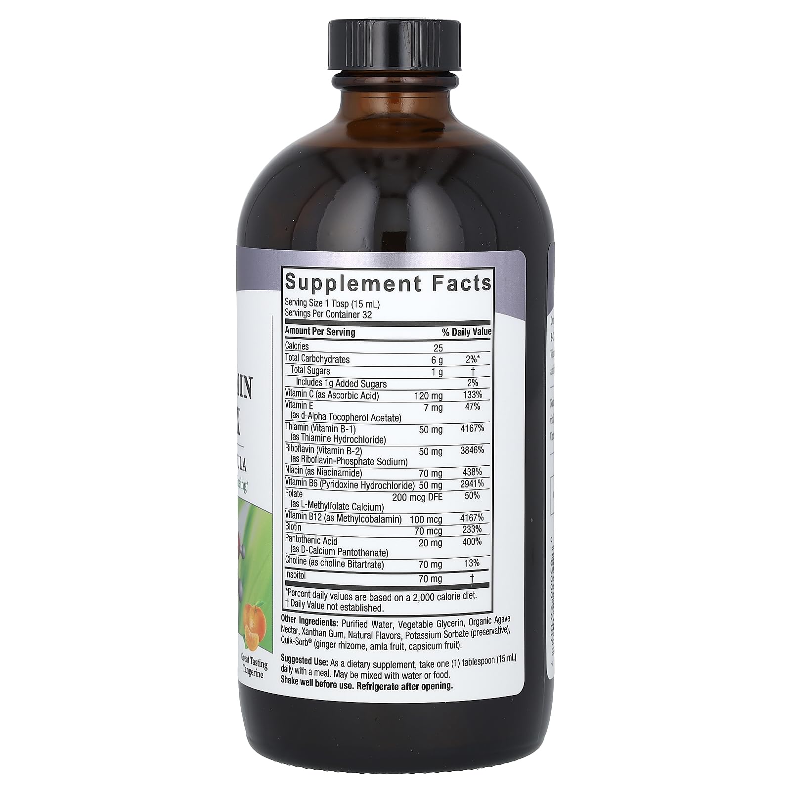 Nature's Answer Vitamine B liquide – goût mandarine, expérience agréable à prendre.