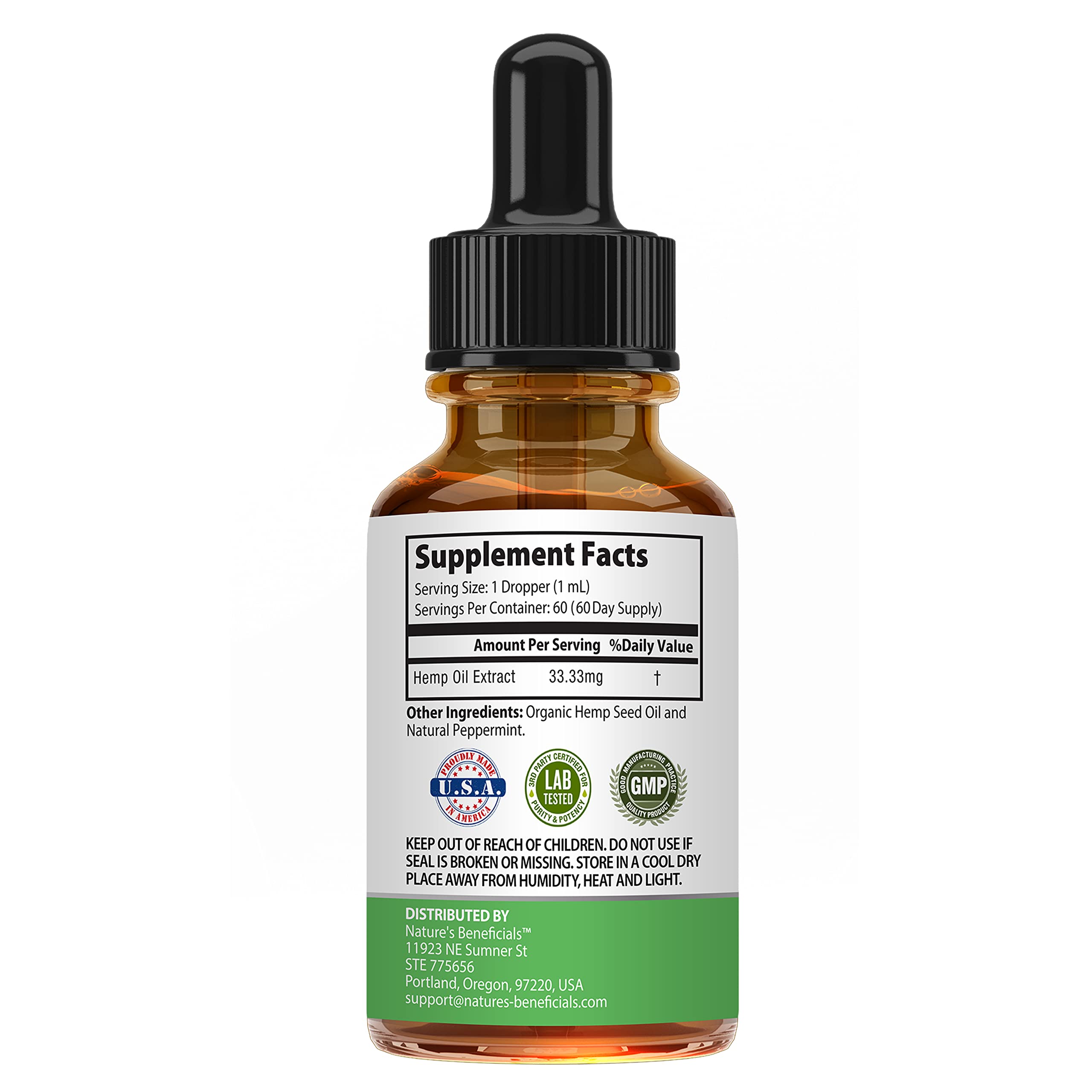 Nature's Beneficials Huile de chanvre — huile biologique à base de graines.