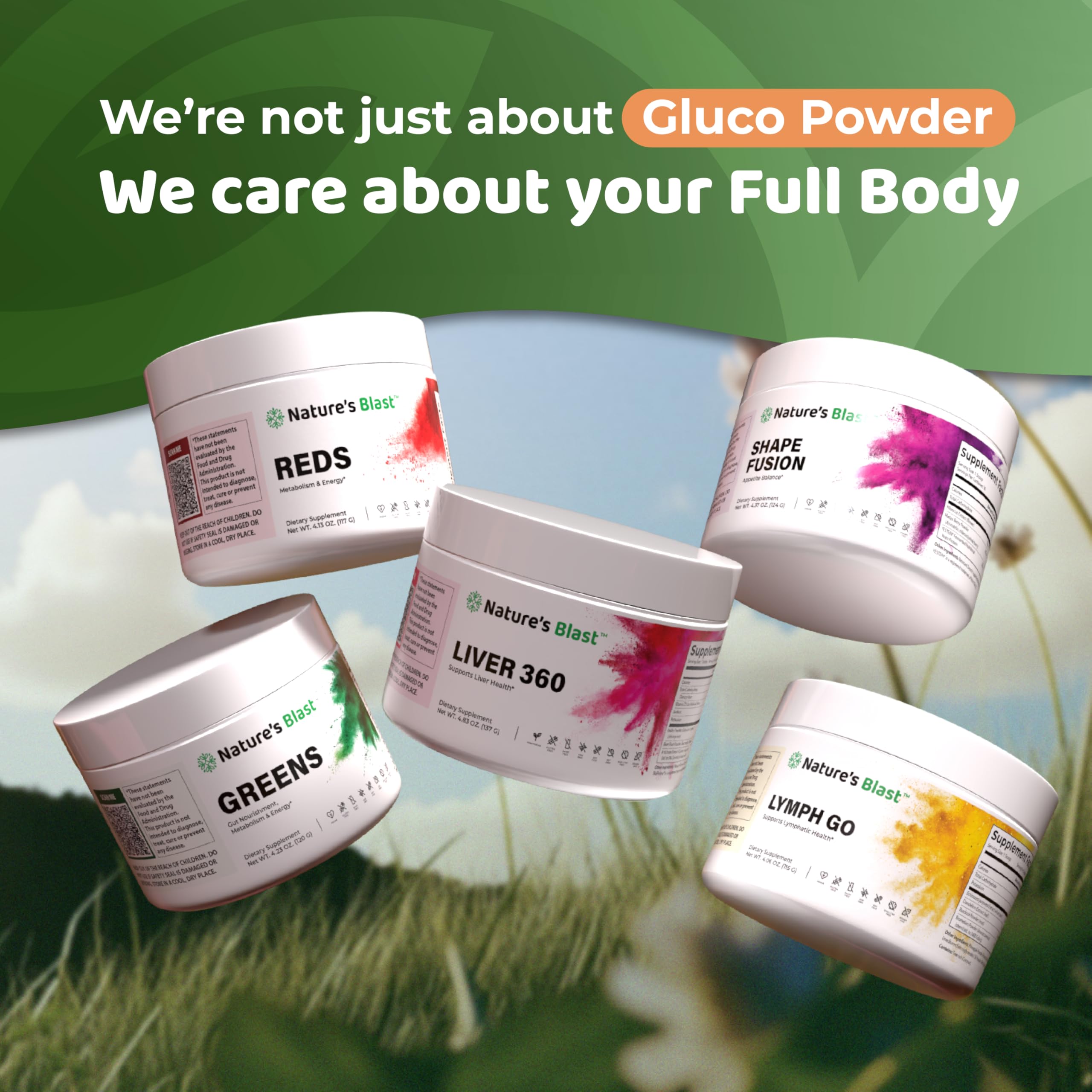 NATURES BLAST Gluco-Powder boisson saine dans le mode de vie actif.