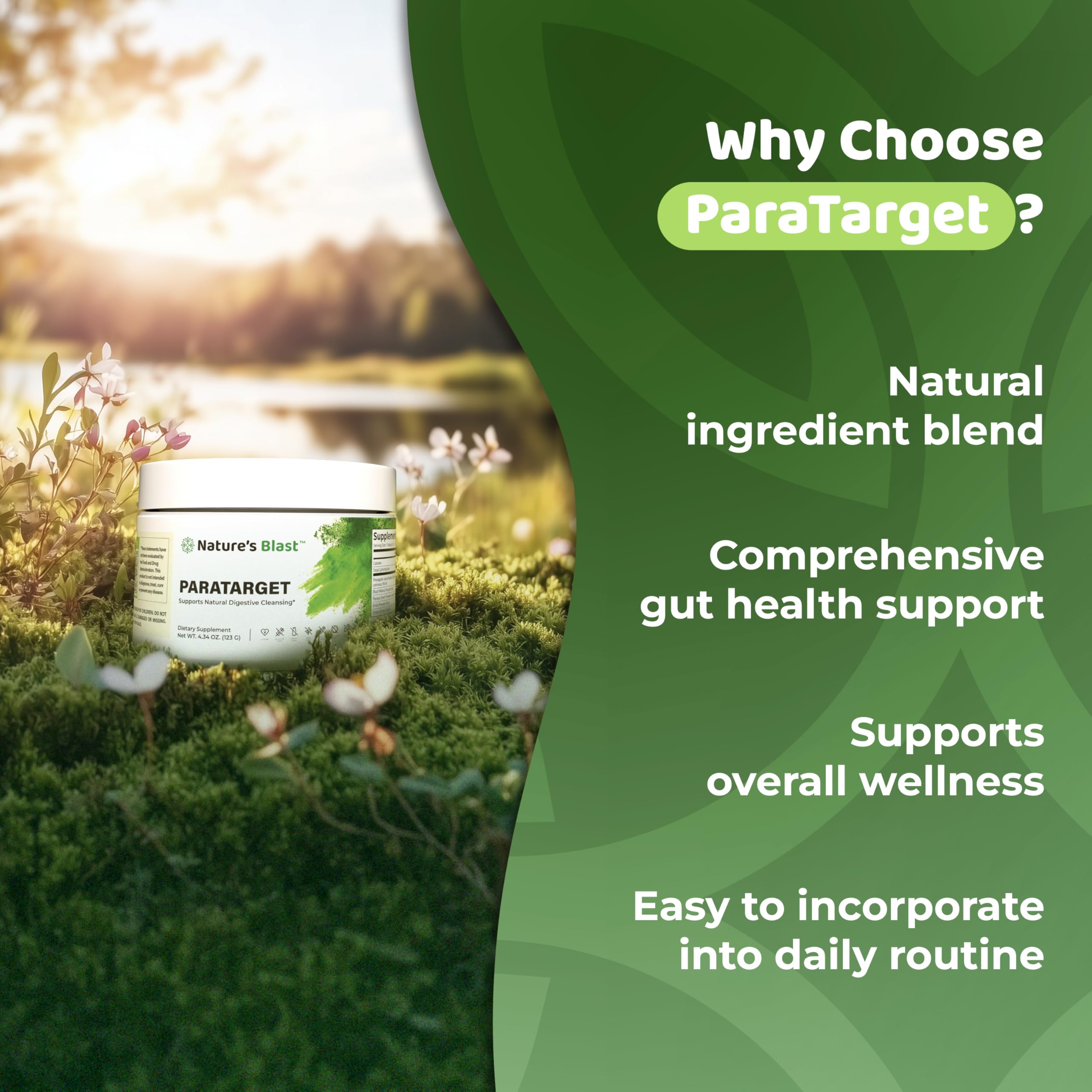 NATURES BLAST ParaTarget: poudre de papaye pour une douceur naturelle.