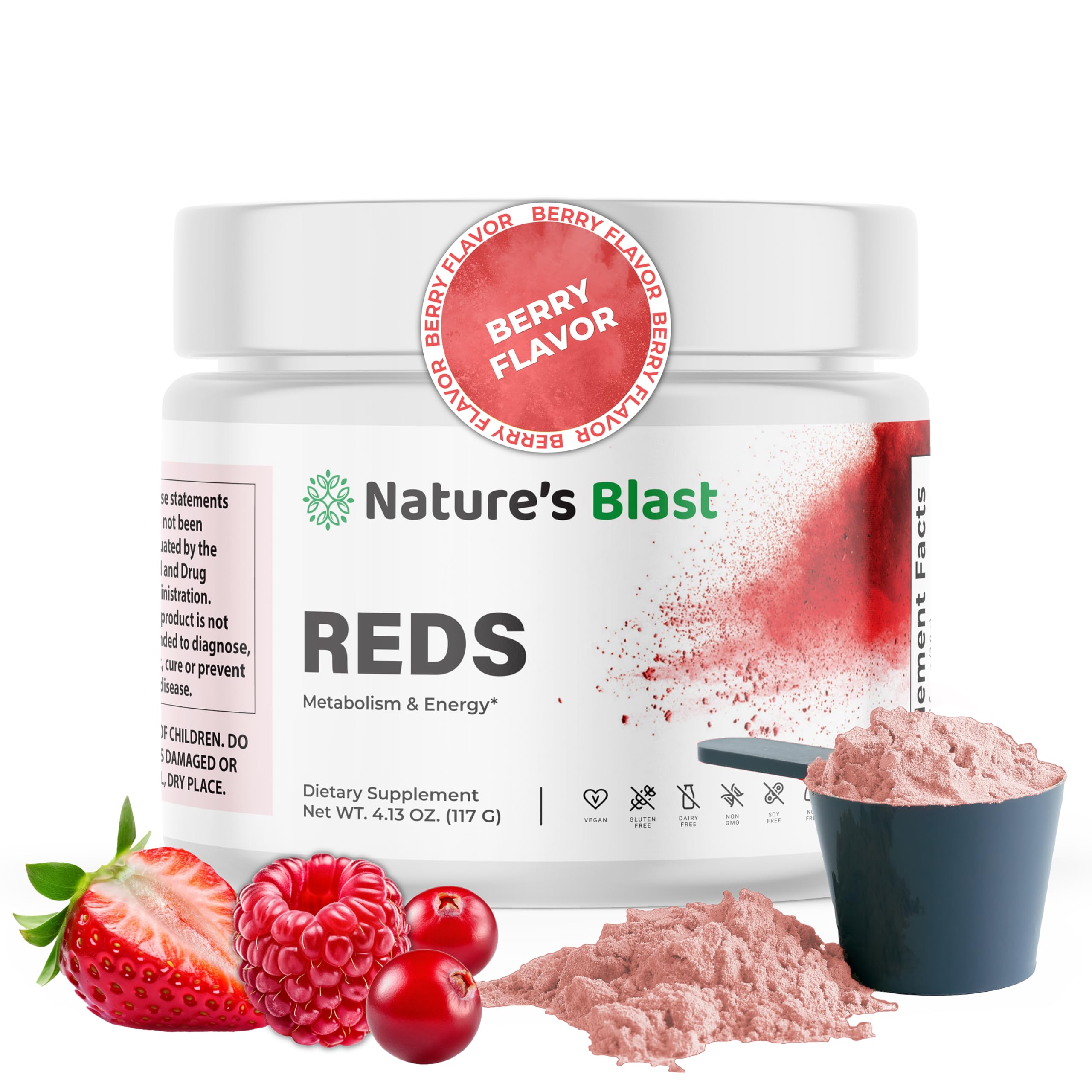 NATURES BLAST Reds - bouteille prête à mélanger pour énergie quotidienne.