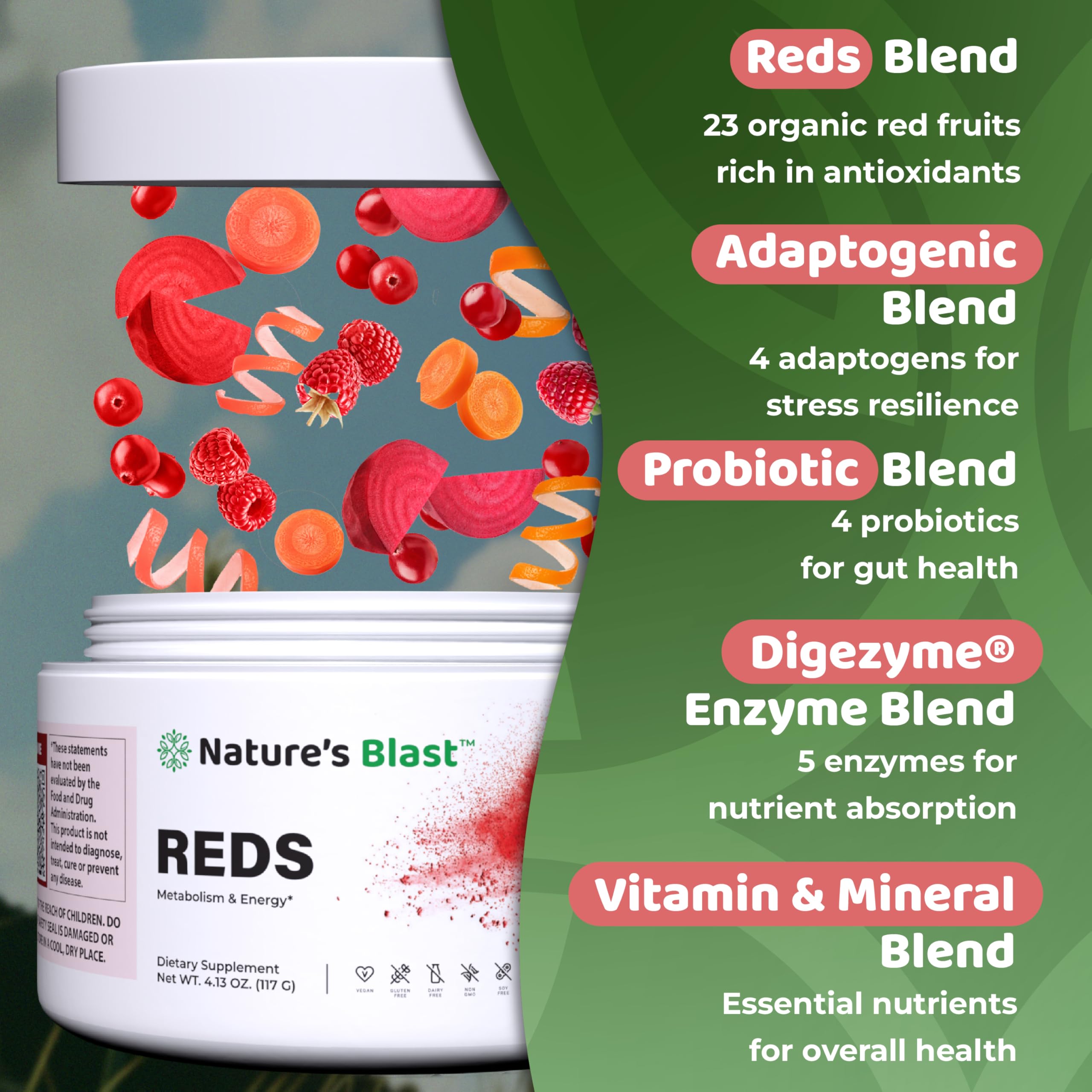 NATURES BLAST Reds - verre prêt à déguster après mélange.