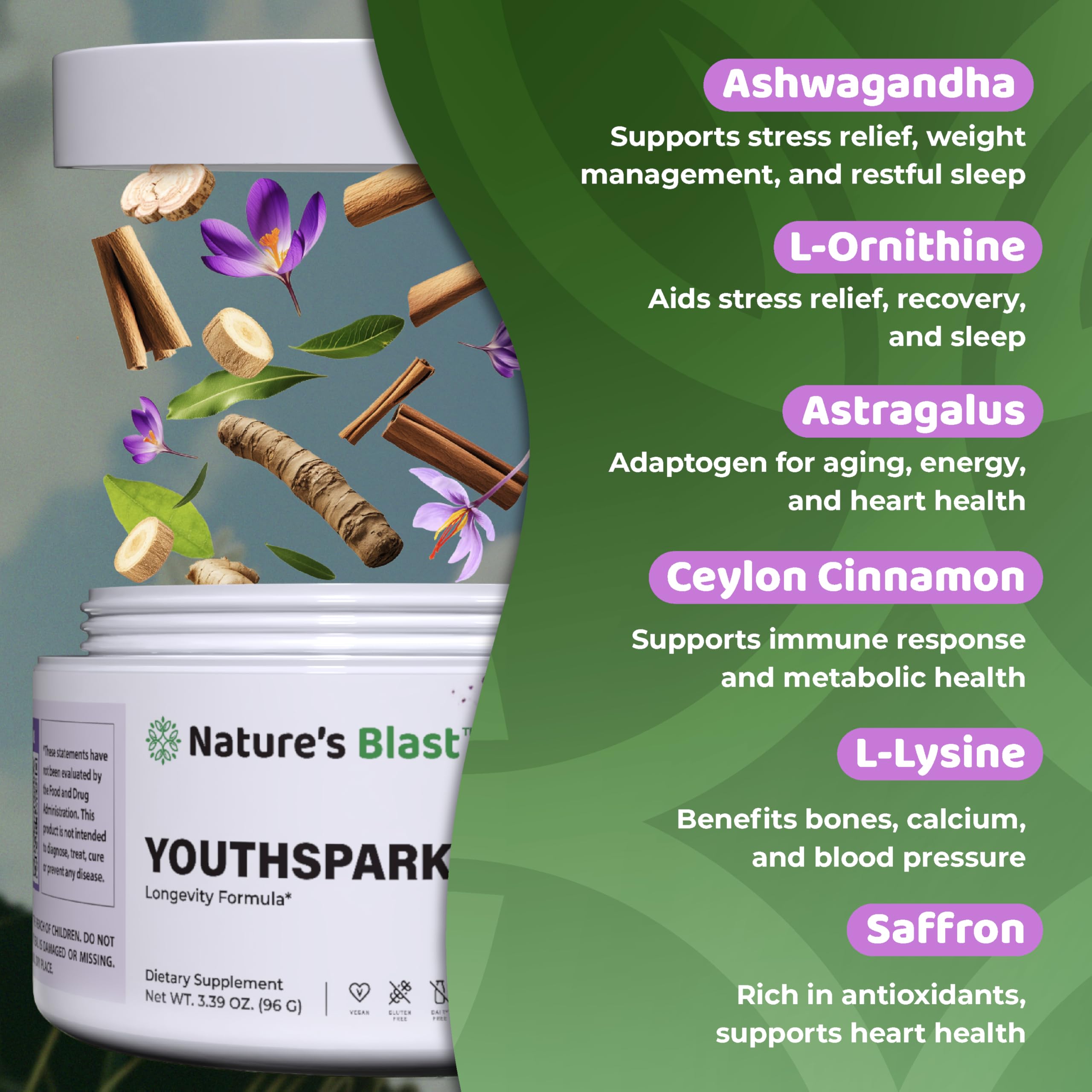 NATURES BLAST YouthSpark – 30 portions pratiques pour utilisation quotidienne.
