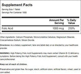 Nature's Blend Acide folique 1000 mcg – emballage robuste pour stockage durable