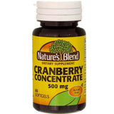 Nature's Blend Cranberry Concentre gélules en bouteille, prise quotidienne pratique.