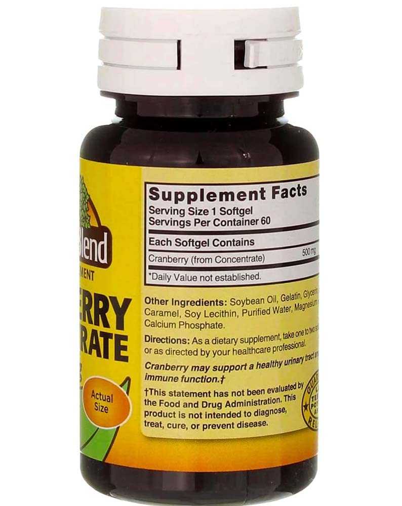 Utilisation quotidienne facile avec Nature's Blend Cranberry Concentre gélules.