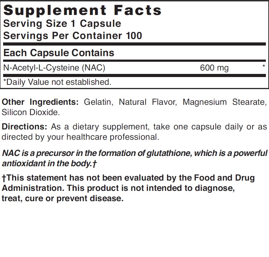 Nature's Blend NAC santé cellulaire gélules faciles à intégrer