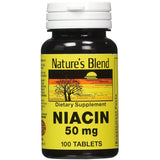 Nature's Blend Niacin 50 mg, bouteille pratique, soutien potentiel de la santé cardiovasculaire