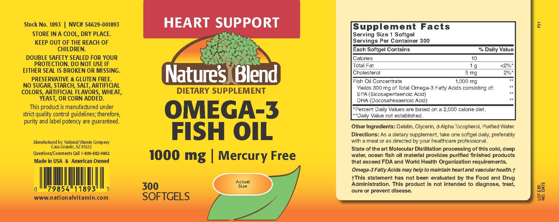 Nature's Blend oméga-3 gélules molles: prise quotidienne pratique