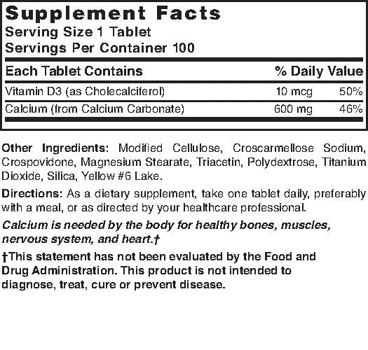 Nature's Blend comprimés calcium D3, présentation pratique pour la routine journalière