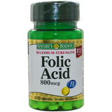 Nature's Bounty acide folique 800 mcg - flacon de comprimés pour énergie et développement cellulaire