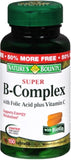 Nature's Bounty B-Complex avec acide folique et vitamine C, comprimés soutenant le système nerveux et l'immunité.