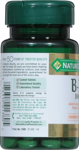 Nature's Bounty B12 1000 mcg – note de conservation pour préserver la qualité.