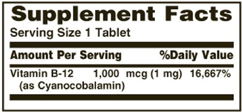 Nature's Bounty B12 1000 mcg – coating doux facilitant l’ingestion.