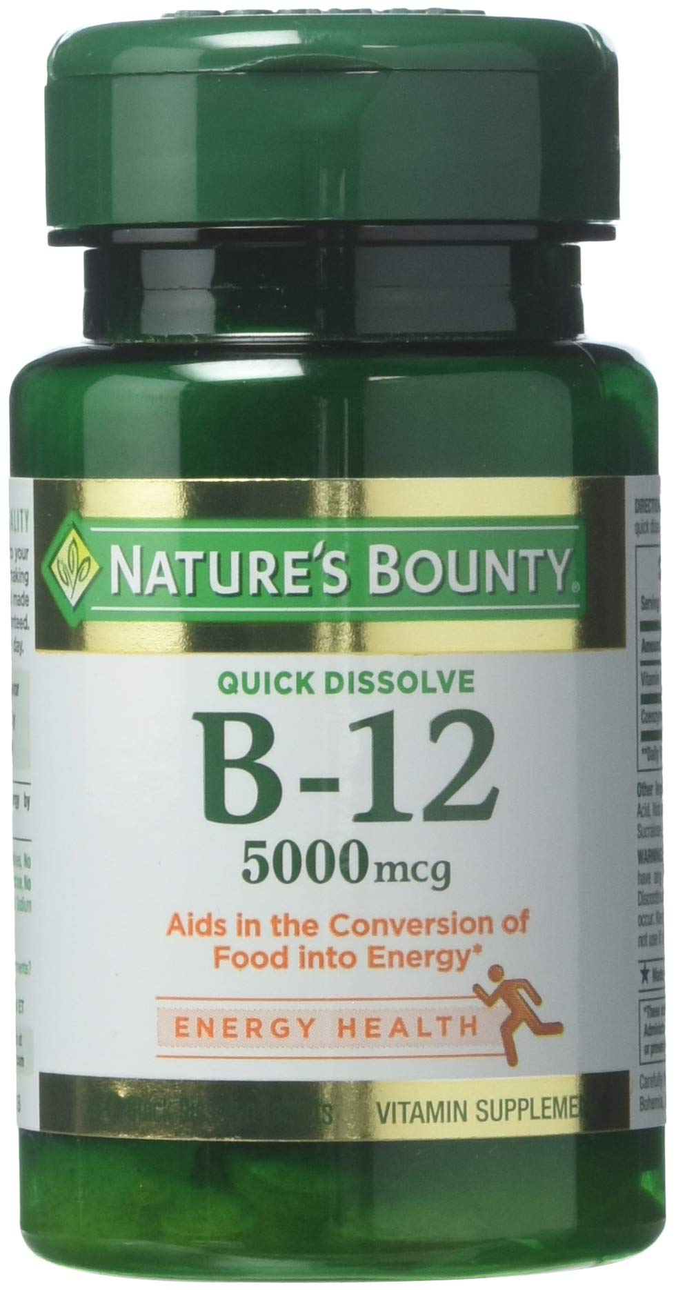 Nature's Bounty B12 5000 mcg comprimés dissolution rapide goût cerise naturelle