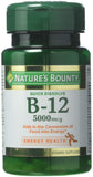 Nature's Bounty B12 5000 mcg comprimés dissolution rapide goût cerise naturelle