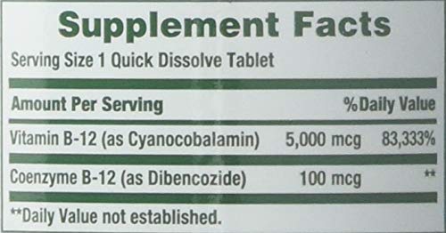 Nature's Bounty B12 5000 mcg flacon compact idéal en déplacement
