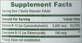 Nature's Bounty B12 5000 mcg flacon compact idéal en déplacement