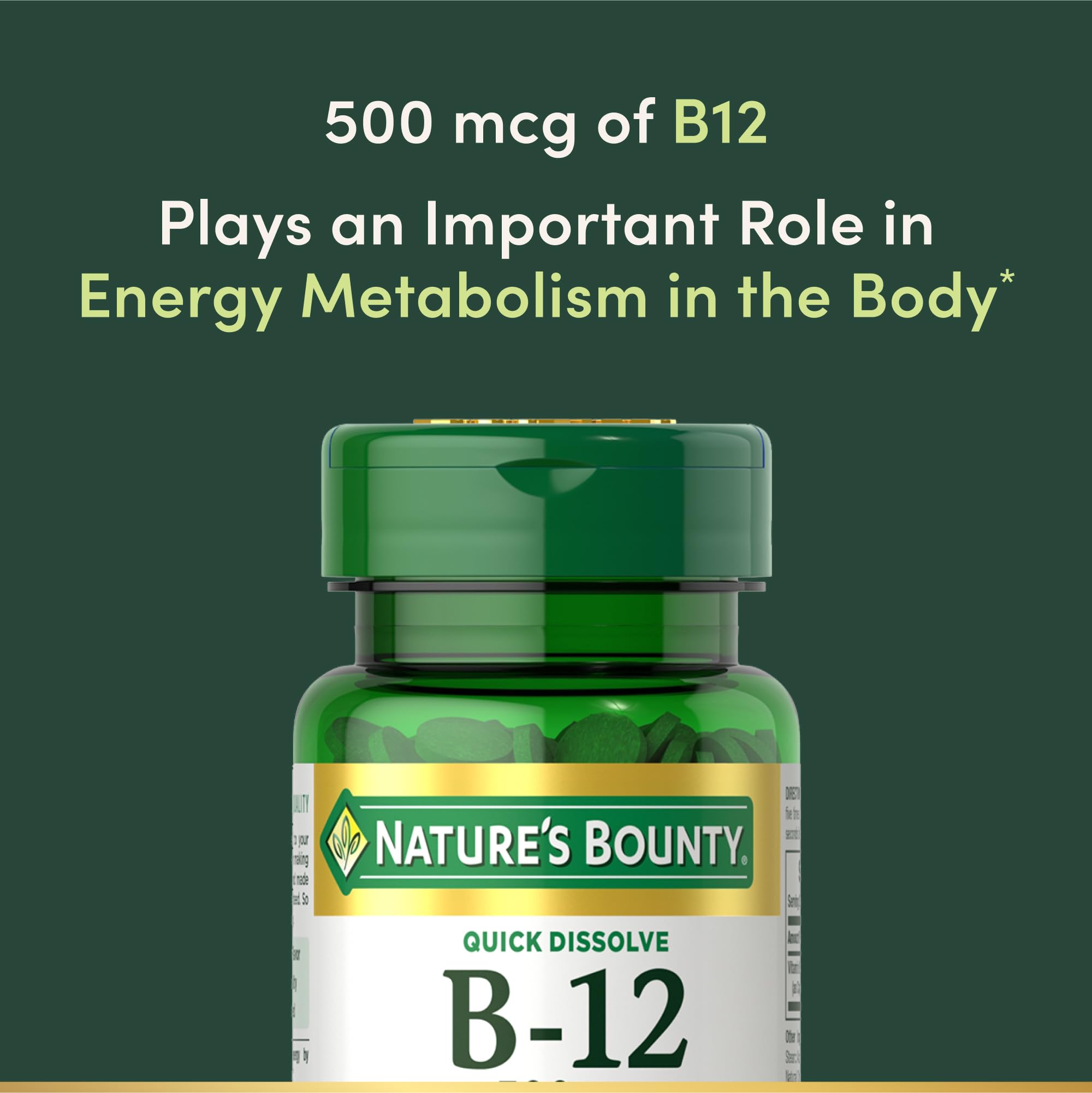 Nature's Bounty B12 avec arôme cerise pour un goût agréable.