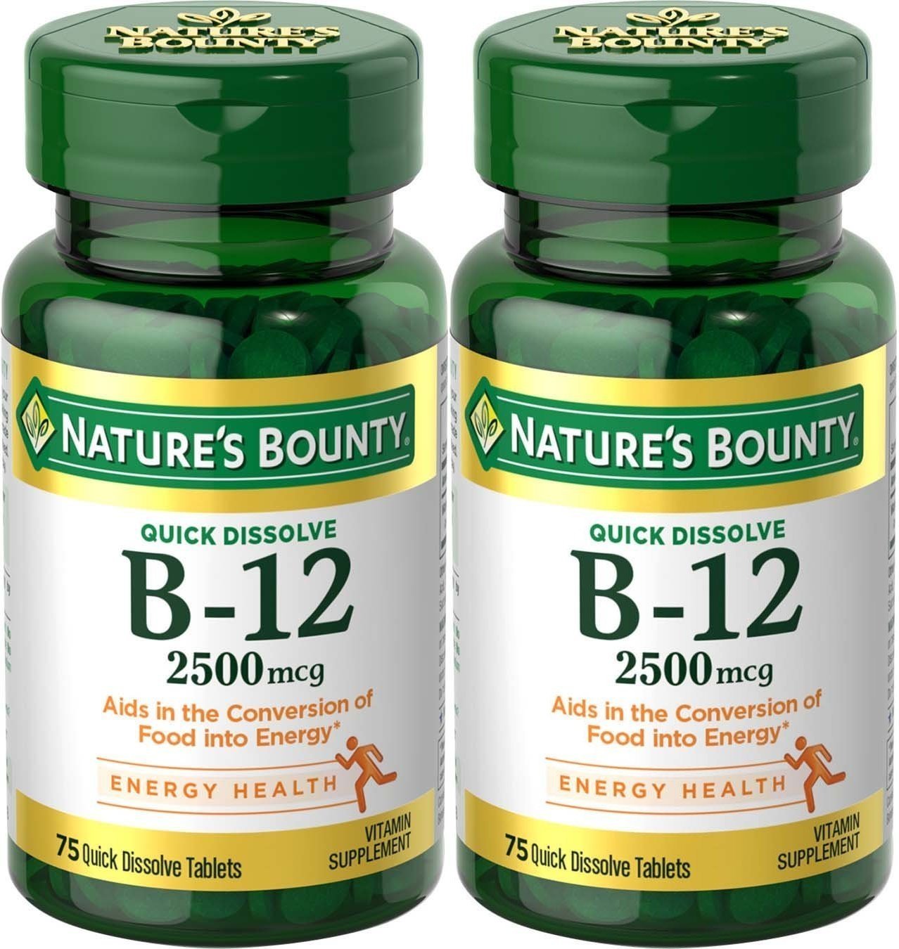Nature's Bounty B12 dissolution rapide goût cerise, comprimé à placer sous la langue.