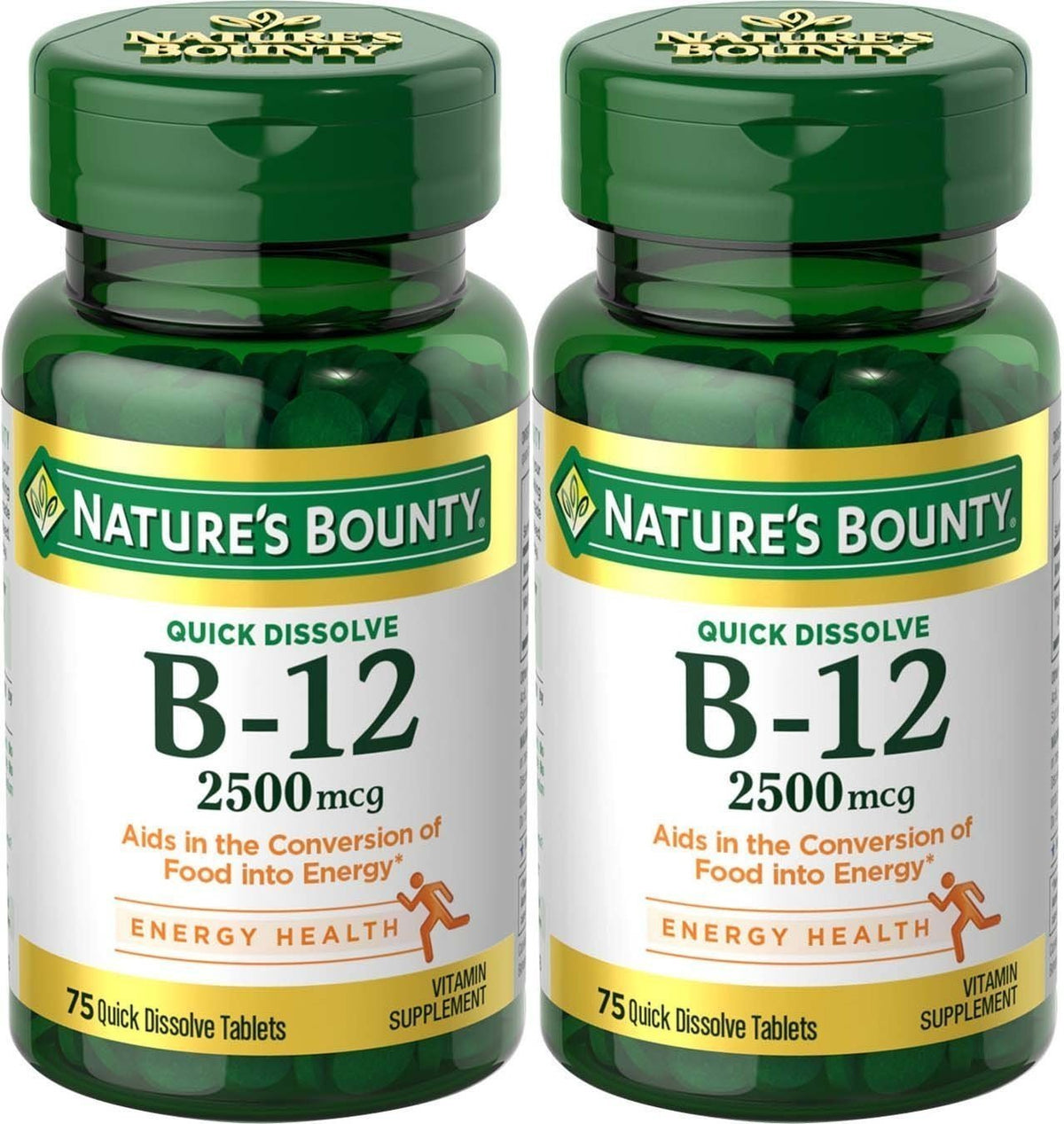 Nature's Bounty B12 dissolution rapide goût cerise, comprimé à placer sous la langue.