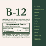 Nature's Bounty B12 formule végétarienne sans gluten et sans sucre.