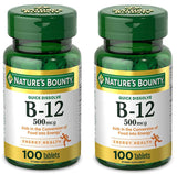 Nature's Bounty B12 microlozenge sous-langue cerise pour énergie rapide