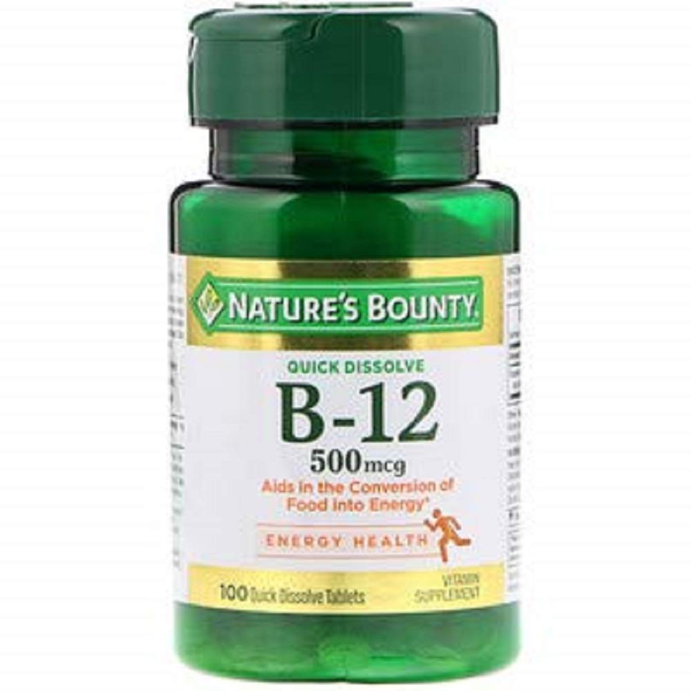 Nature's Bounty B-12, pastilles sublinguales goût cerise, soutien potentiel à la santé du cœur.