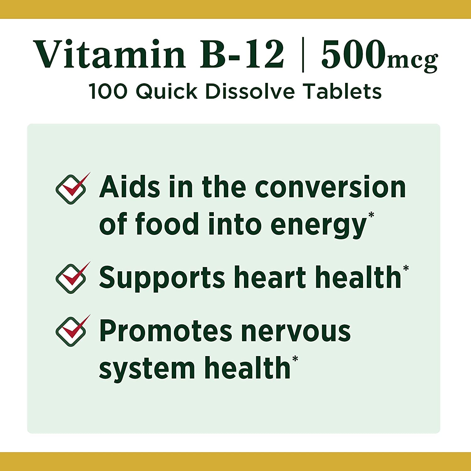 Nature's Bounty B12 soutien du système nerveux et bien-être